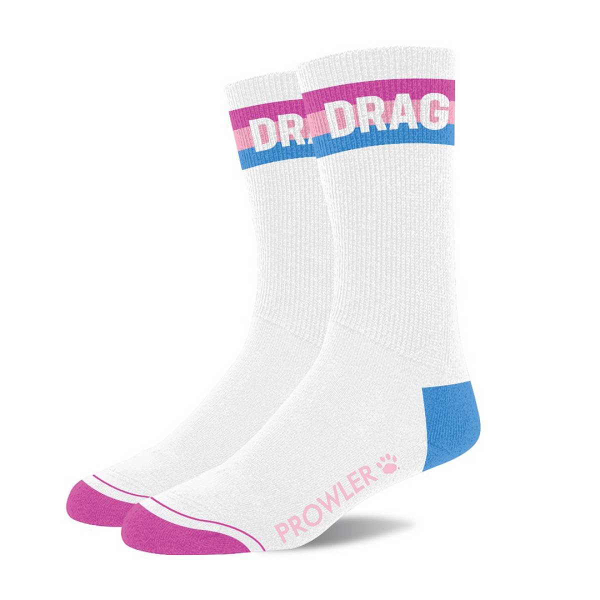 chaussettes drag blanc rose bleu