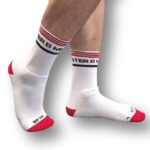 chaussettes fist pig blanc rouge