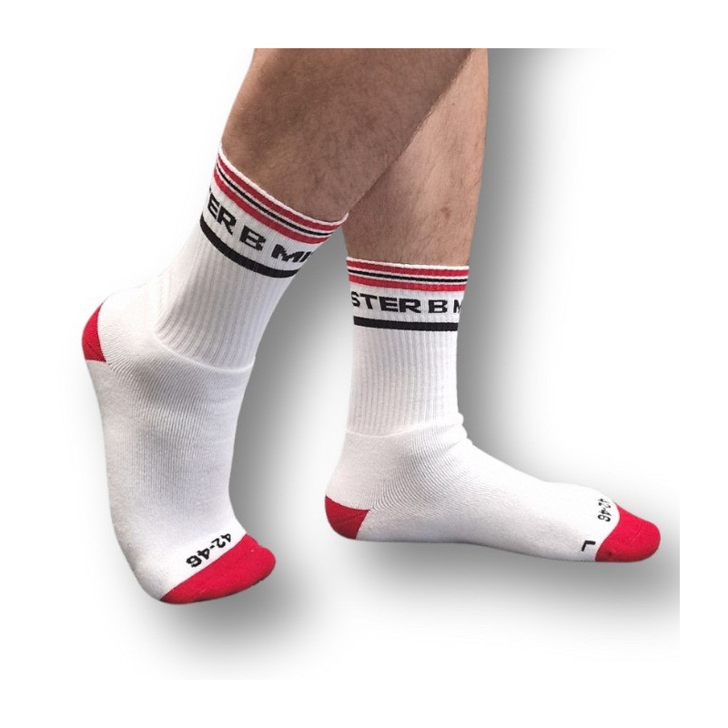 chaussettes fist pig blanc rouge