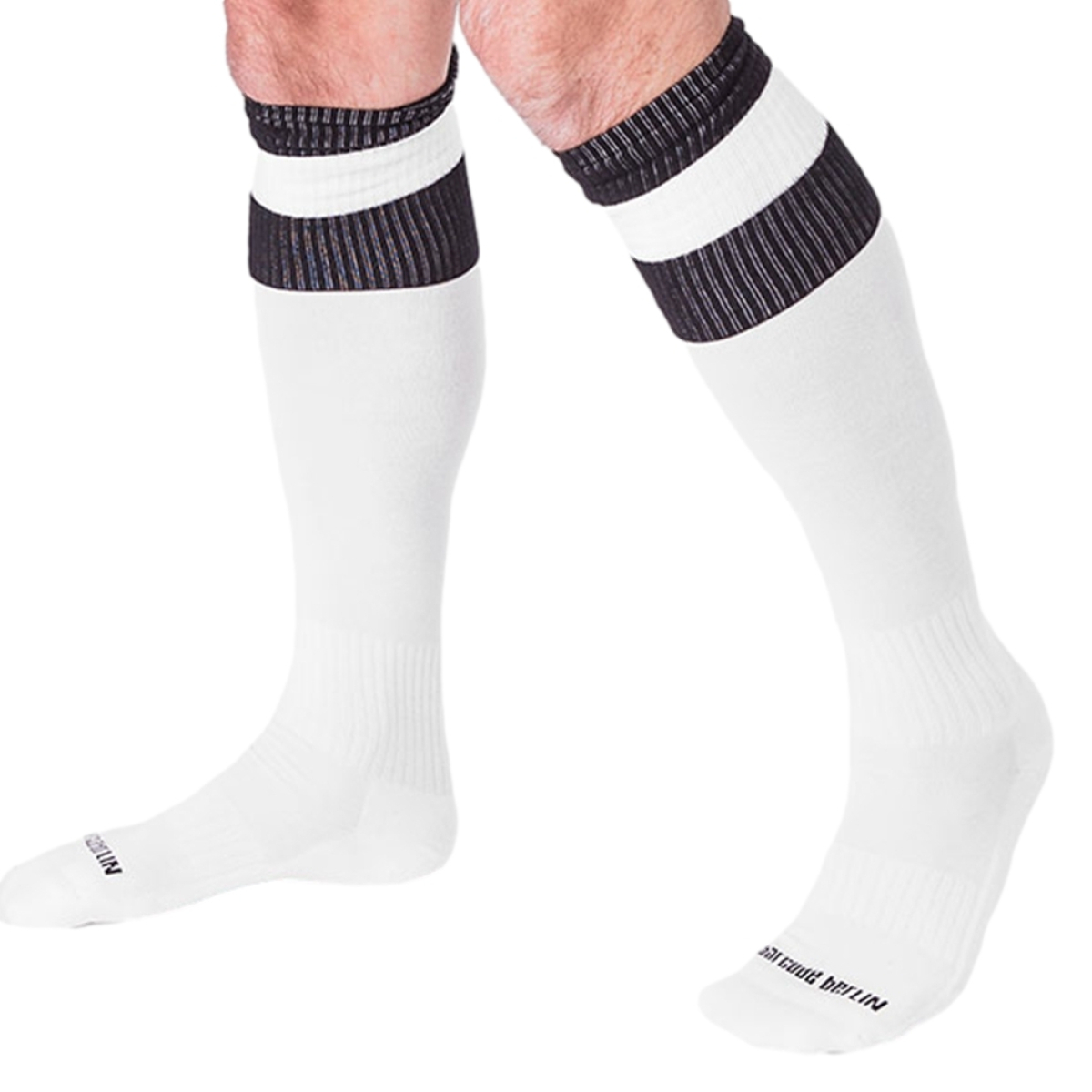 chaussettes football socks blanc noir