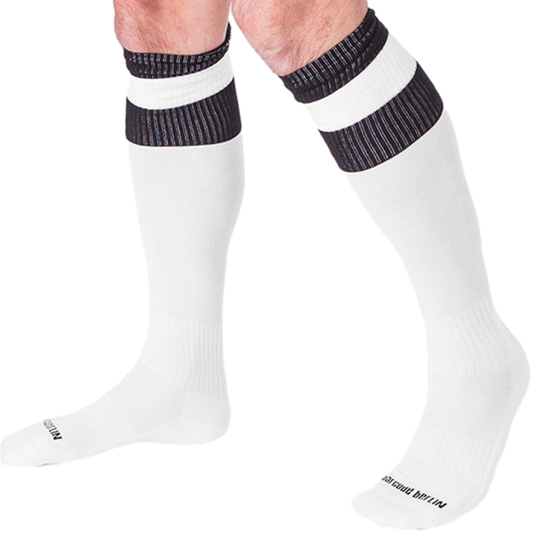 chaussettes football socks blanc noir