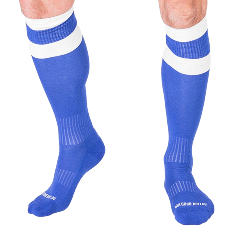 chaussettes football socks bleu blanc