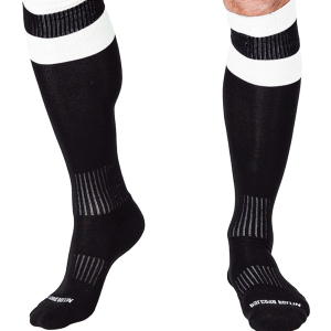 chaussettes football socks noir blanc