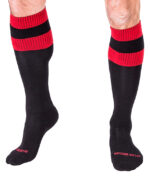 chaussettes football socks noir rouge