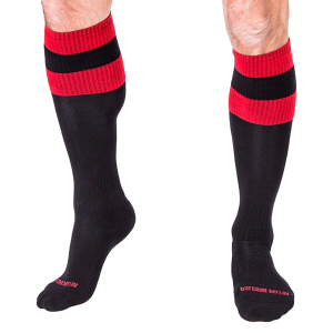 chaussettes football socks noir rouge