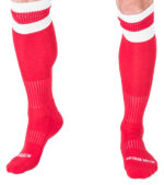 chaussettes football socks rouge blanc
