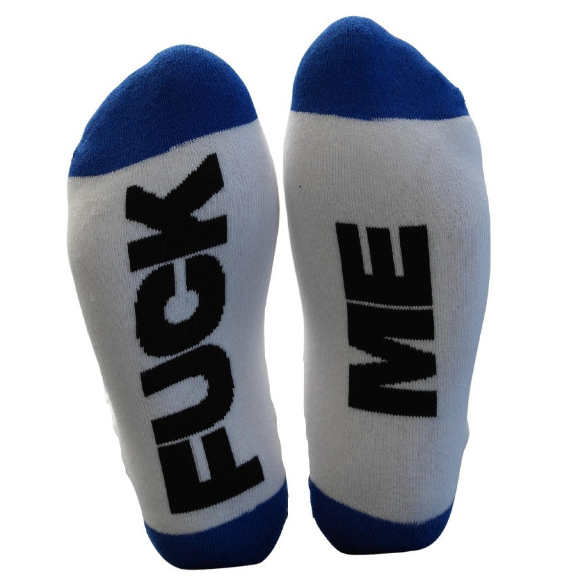 chaussettes fuck me blanc bleu 1