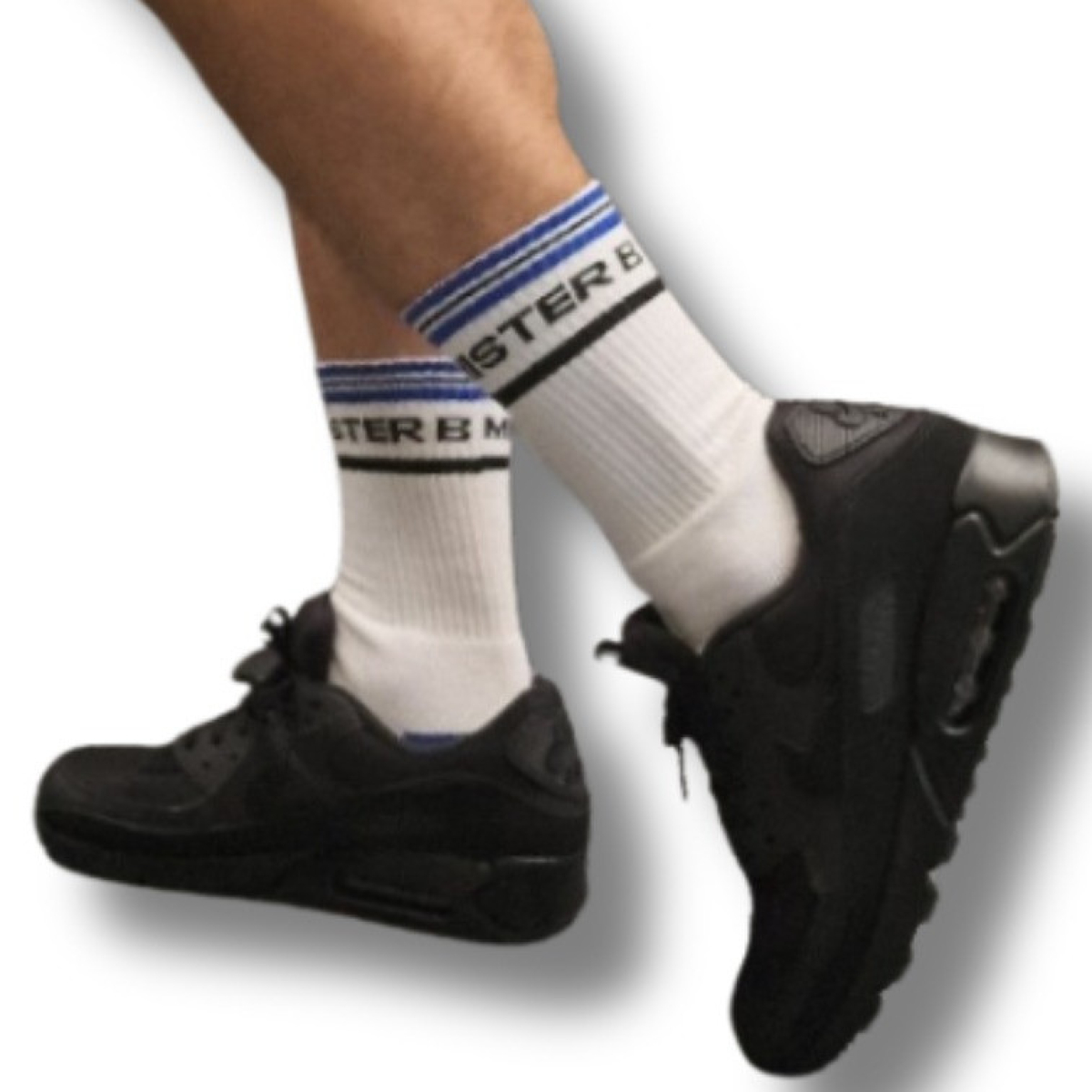chaussettes fuck me blanc bleu 2