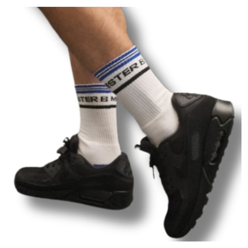 chaussettes fuck me blanc bleu 2