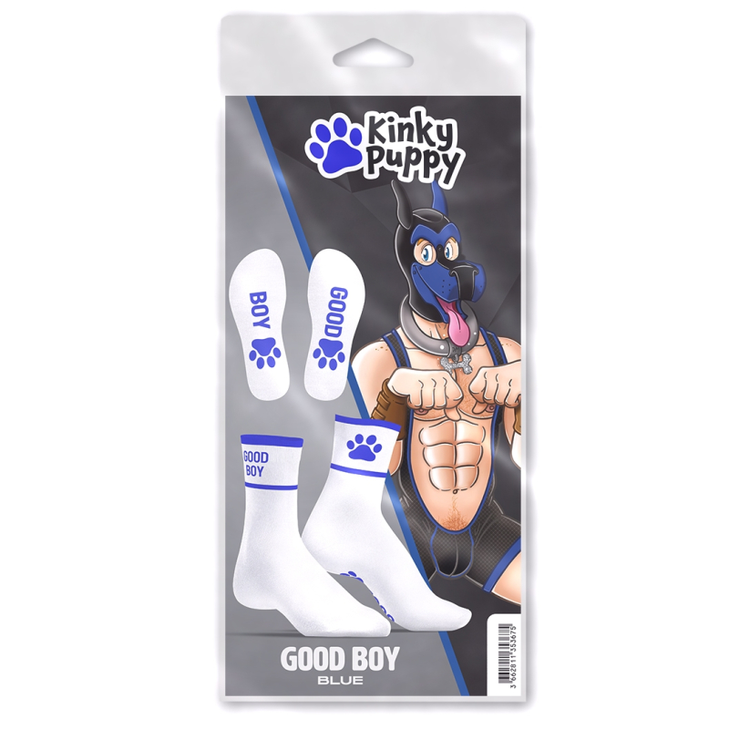 chaussettes good boy blanc bleu 3