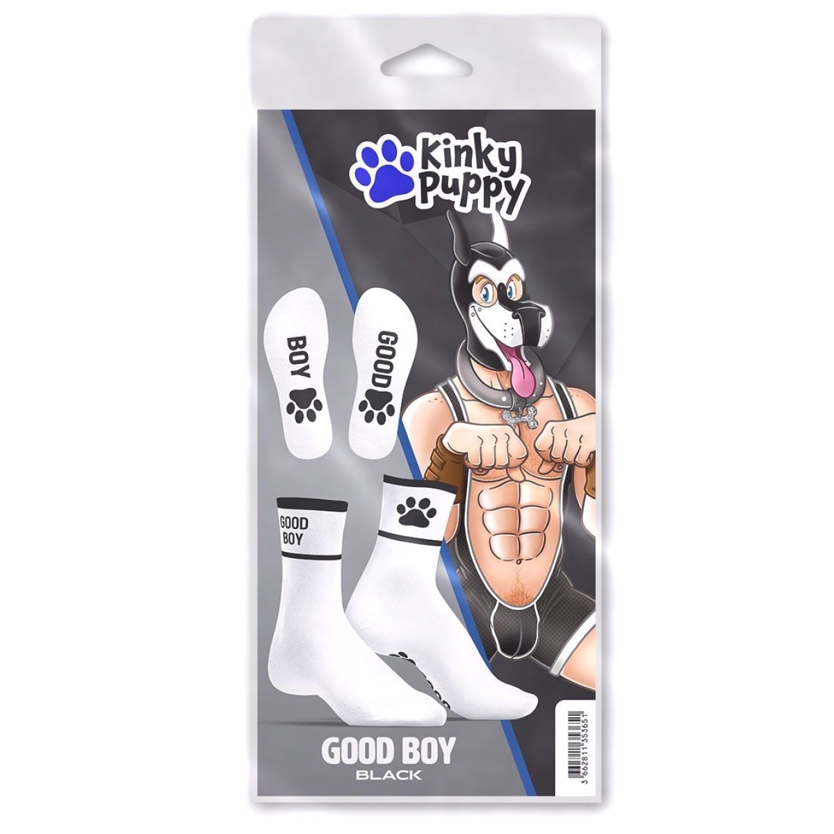 chaussettes good boy blanc noir 3