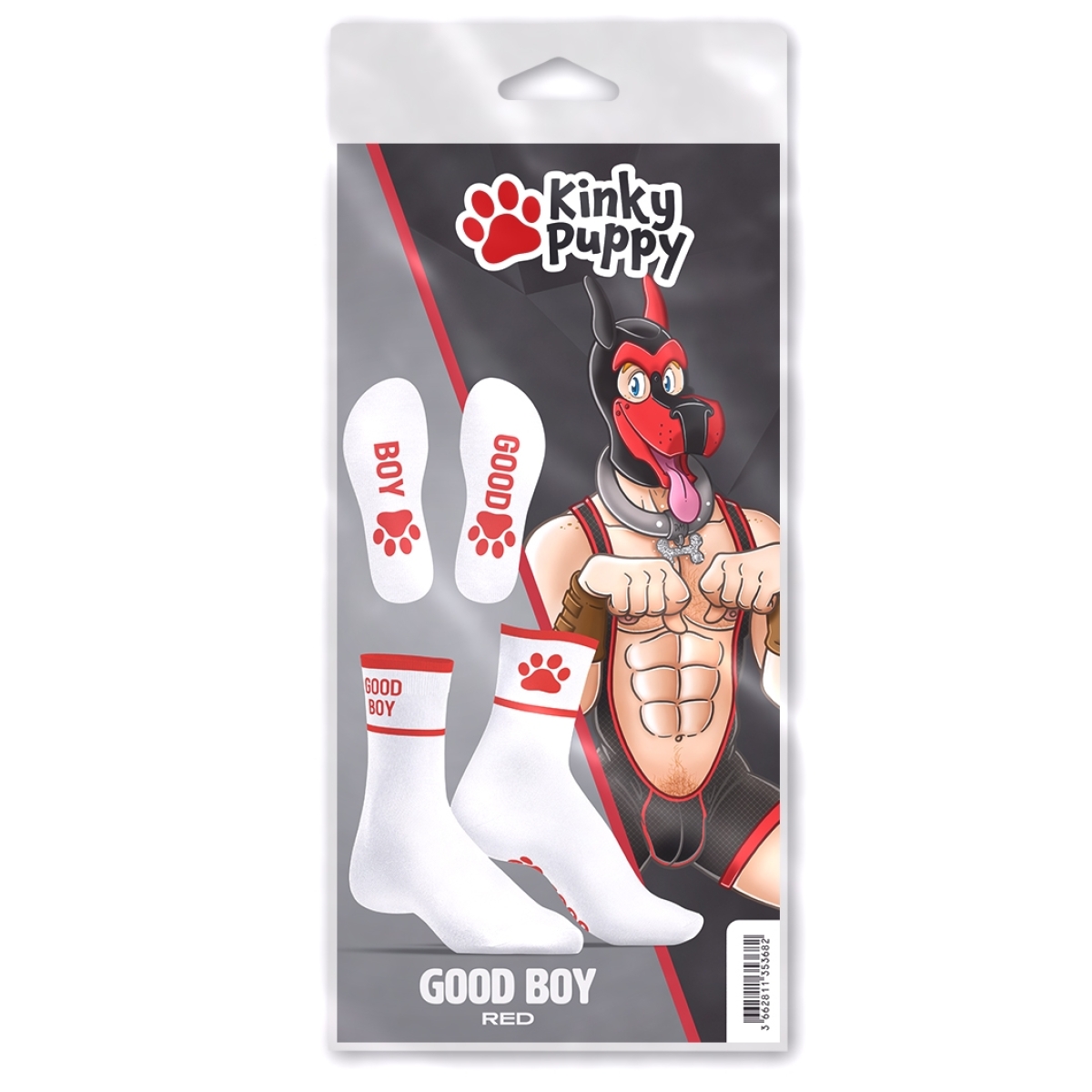 chaussettes good boy blanc rouge 3