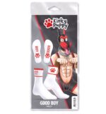chaussettes good boy blanc rouge 3
