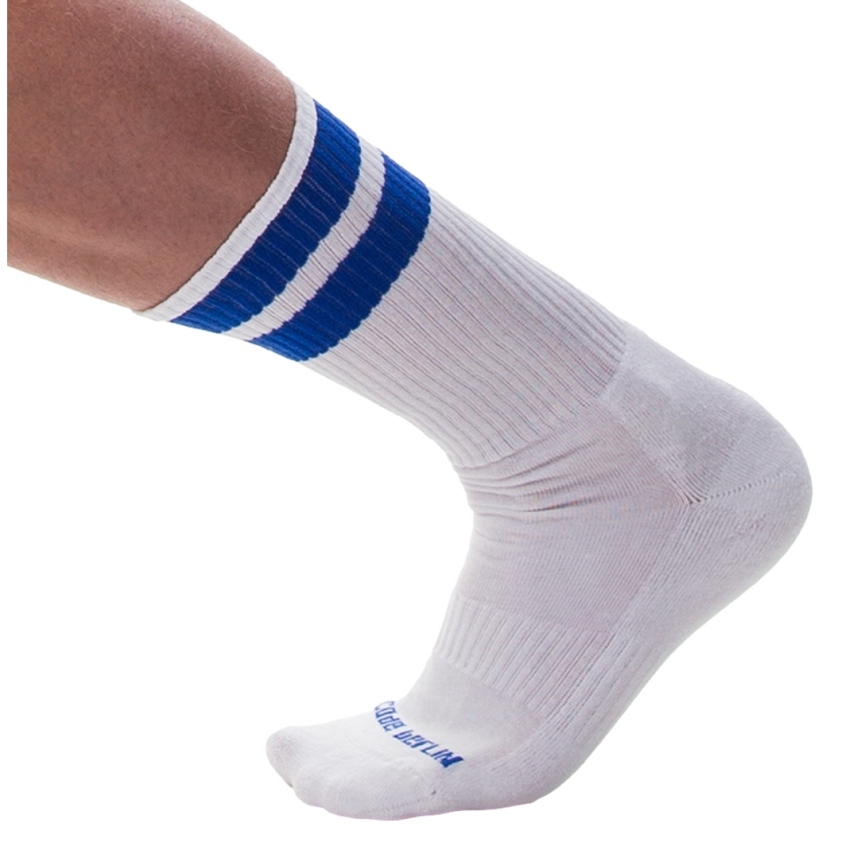 chaussettes gym socks blanc bleu 1