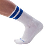 chaussettes gym socks blanc bleu 1