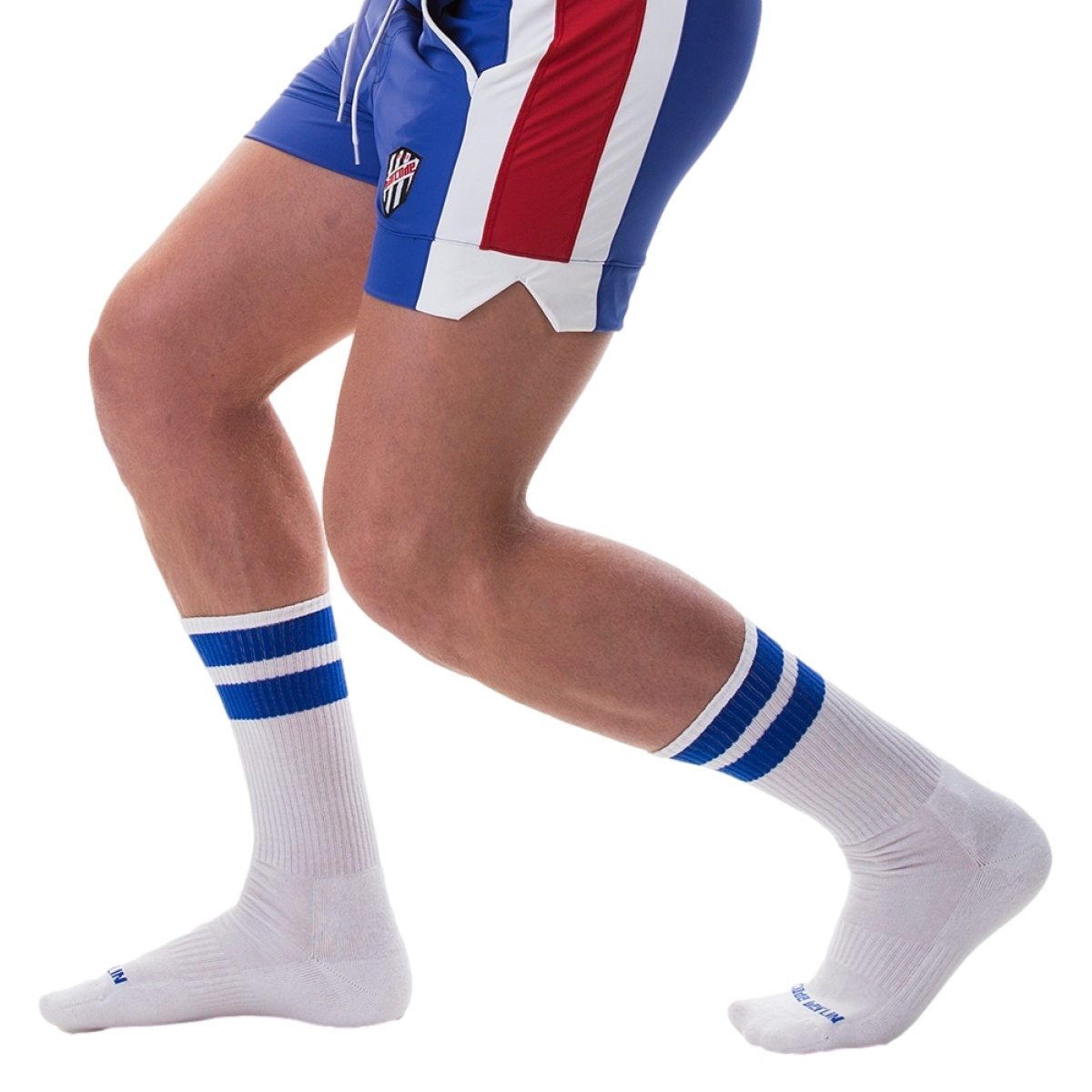 chaussettes gym socks blanc bleu