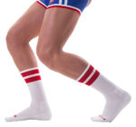 chaussettes gym socks blanc rouge