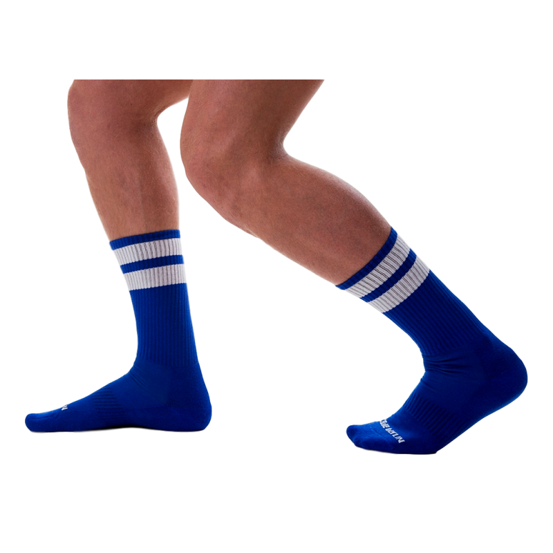 chaussettes gym socks bleu blanc