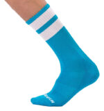 chaussettes gym socks bleu ciel blanc