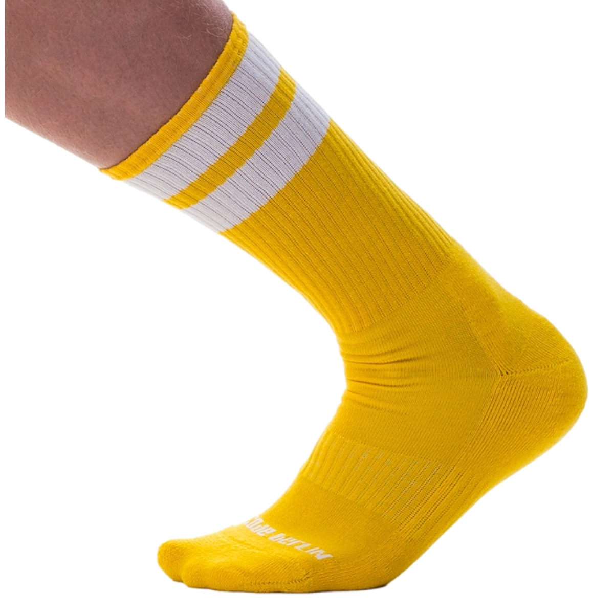chaussettes gym socks jaune blanc 1