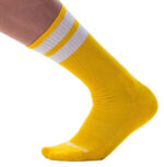 chaussettes gym socks jaune blanc 1