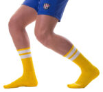 chaussettes gym socks jaune blanc