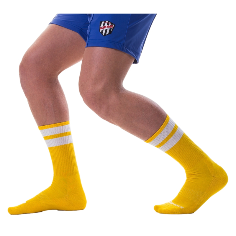 chaussettes gym socks jaune blanc