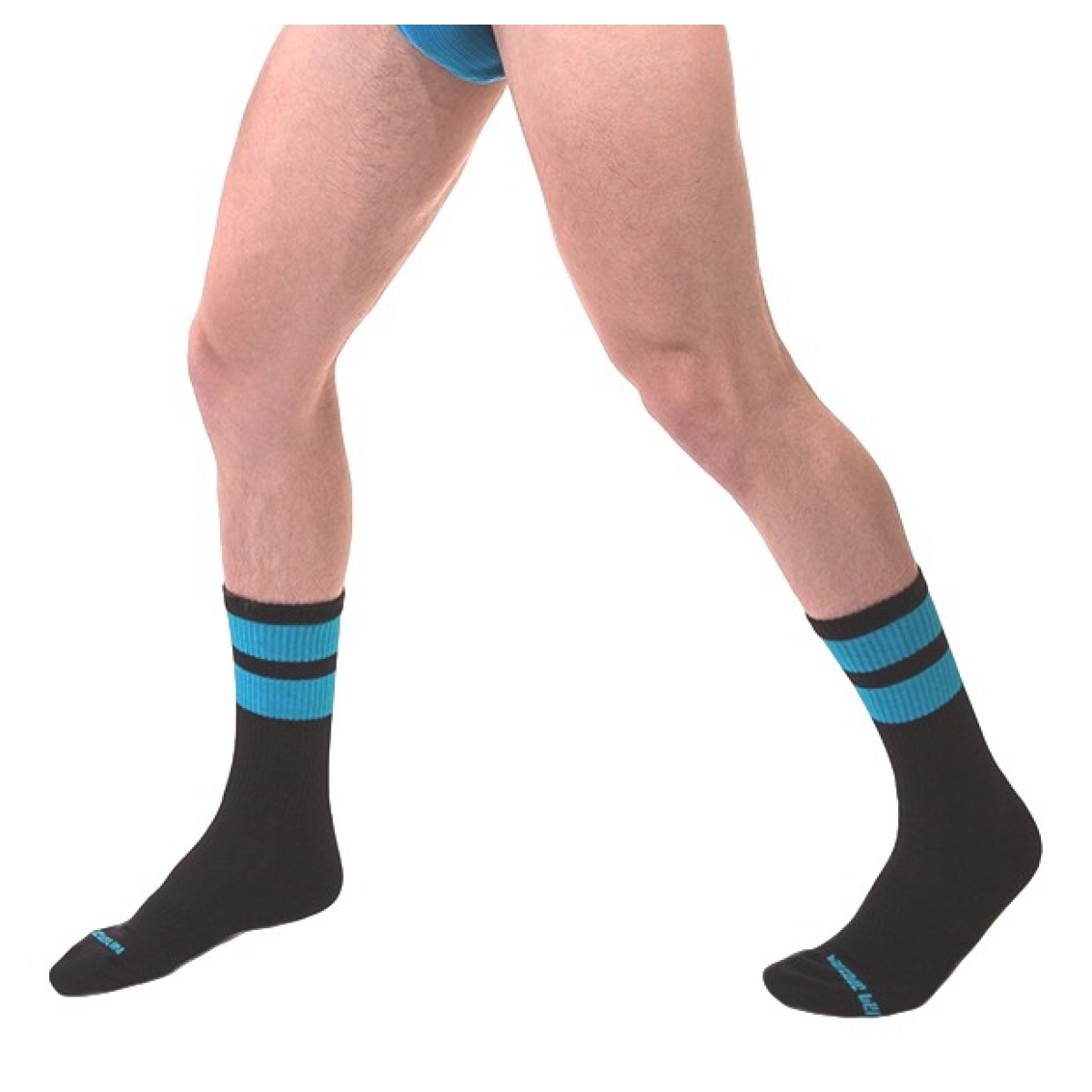 chaussettes gym socks noir bleu fluo 1