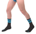 chaussettes gym socks noir bleu fluo 1