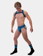 chaussettes gym socks noir bleu fluo 3