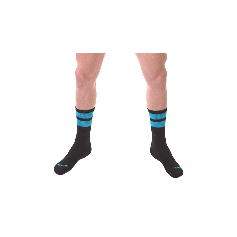 chaussettes gym socks noir bleu fluo