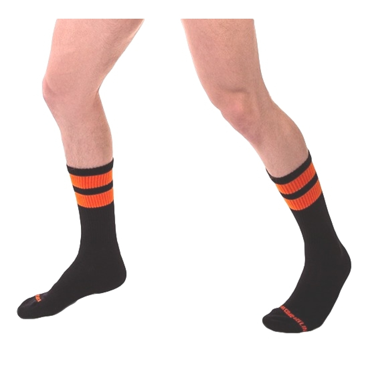 chaussettes gym socks noir orange fluo 1