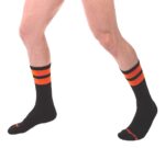 chaussettes gym socks noir orange fluo 1