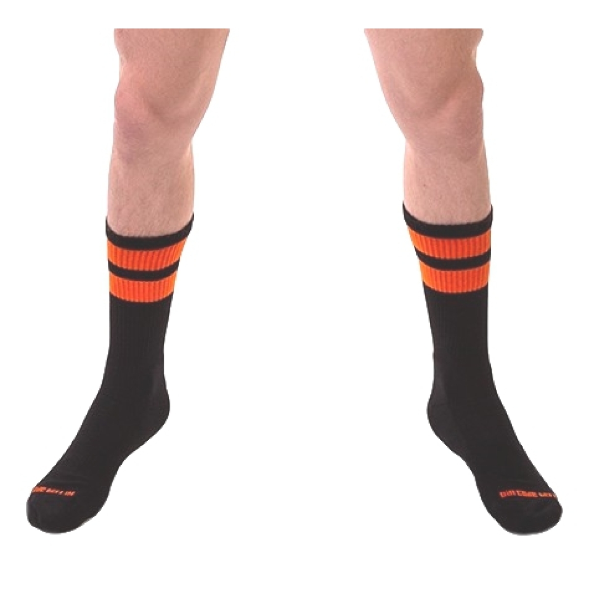 chaussettes gym socks noir orange fluo