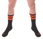 chaussettes gym socks noir orange fluo