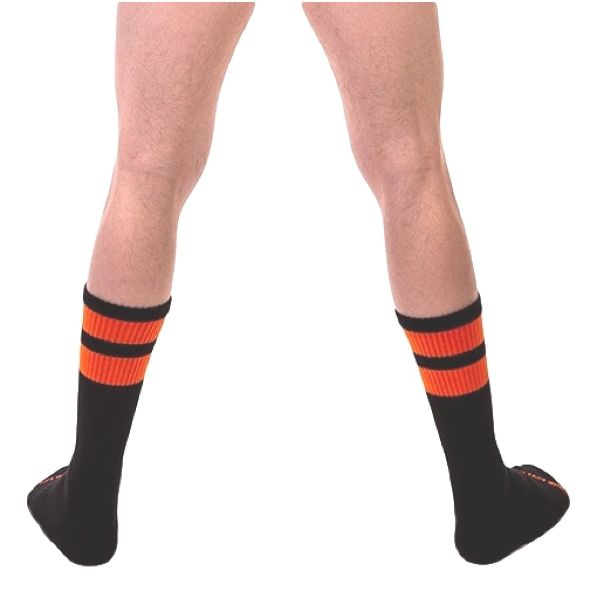 chaussettes gym socks noir orange fluo 2