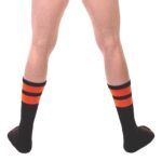 chaussettes gym socks noir orange fluo 2