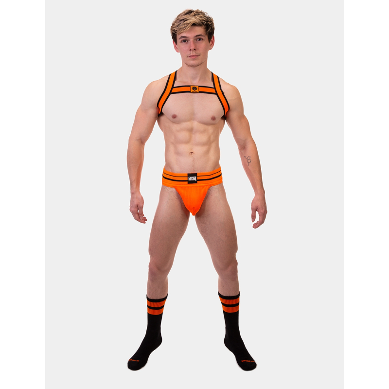 chaussettes gym socks noir orange fluo 3