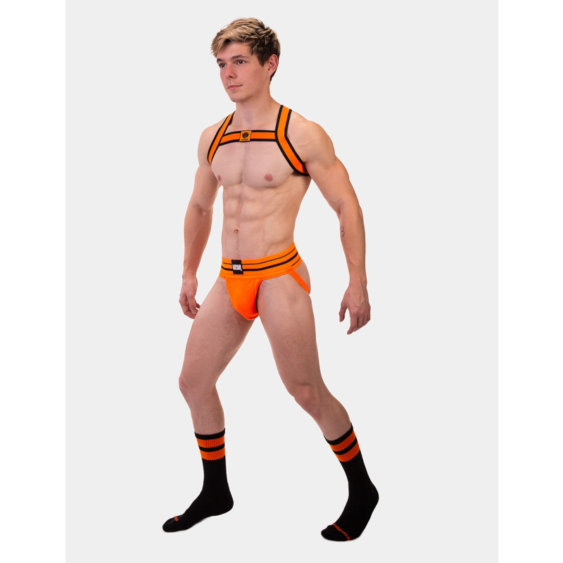 chaussettes gym socks noir orange fluo 4