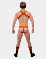 chaussettes gym socks noir orange fluo 5