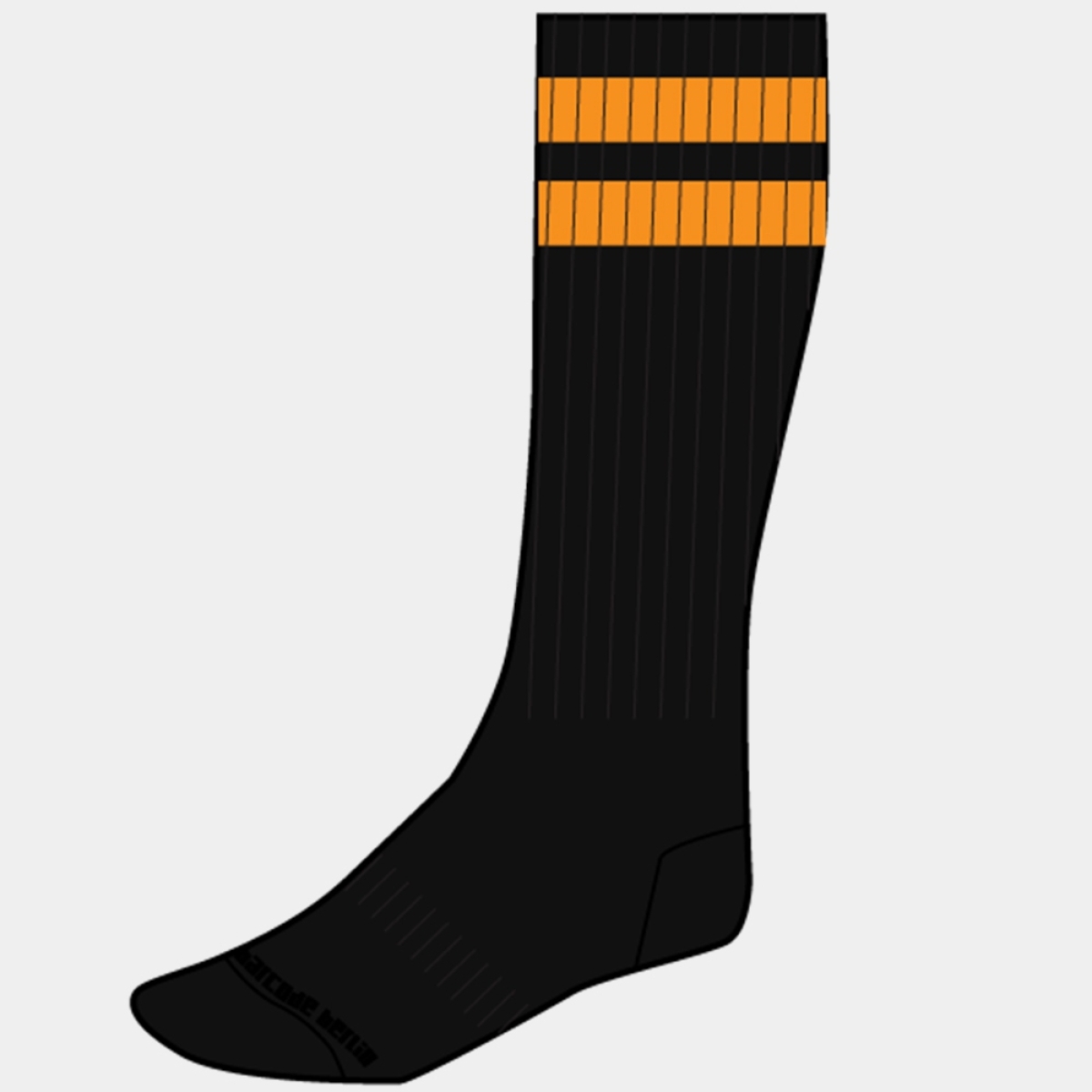 chaussettes gym socks noir orange fluo 6