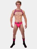chaussettes gym socks noir rose fluo 3