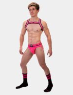 chaussettes gym socks noir rose fluo 4
