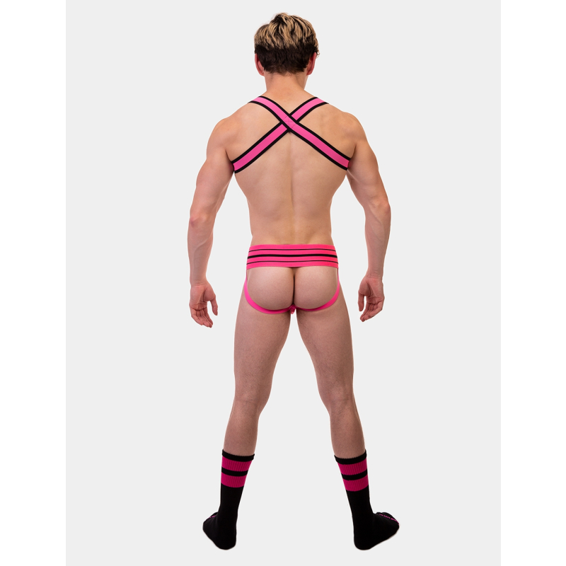 chaussettes gym socks noir rose fluo 5