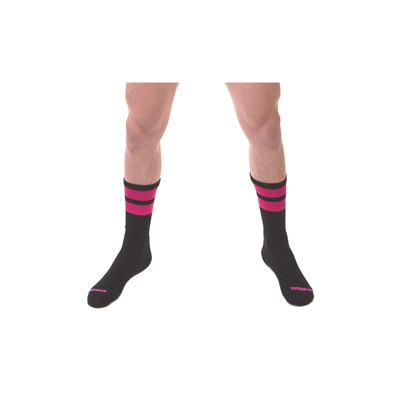 chaussettes gym socks noir rose fluo