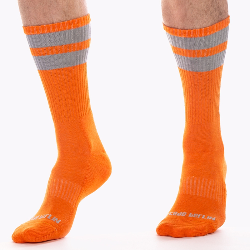 chaussettes gym socks orange gris