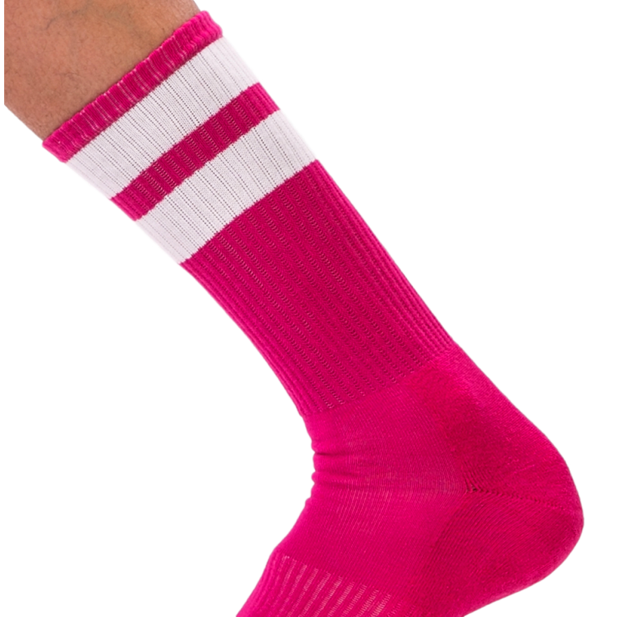 chaussettes gym socks rose blanc 1