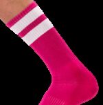 chaussettes gym socks rose blanc 1