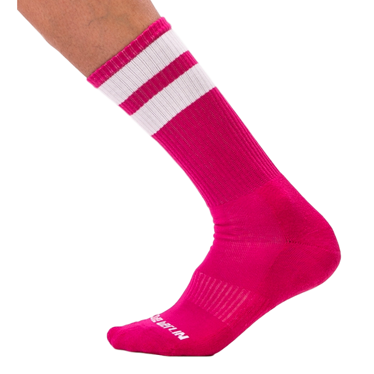 chaussettes gym socks rose blanc