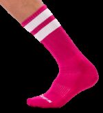 chaussettes gym socks rose blanc